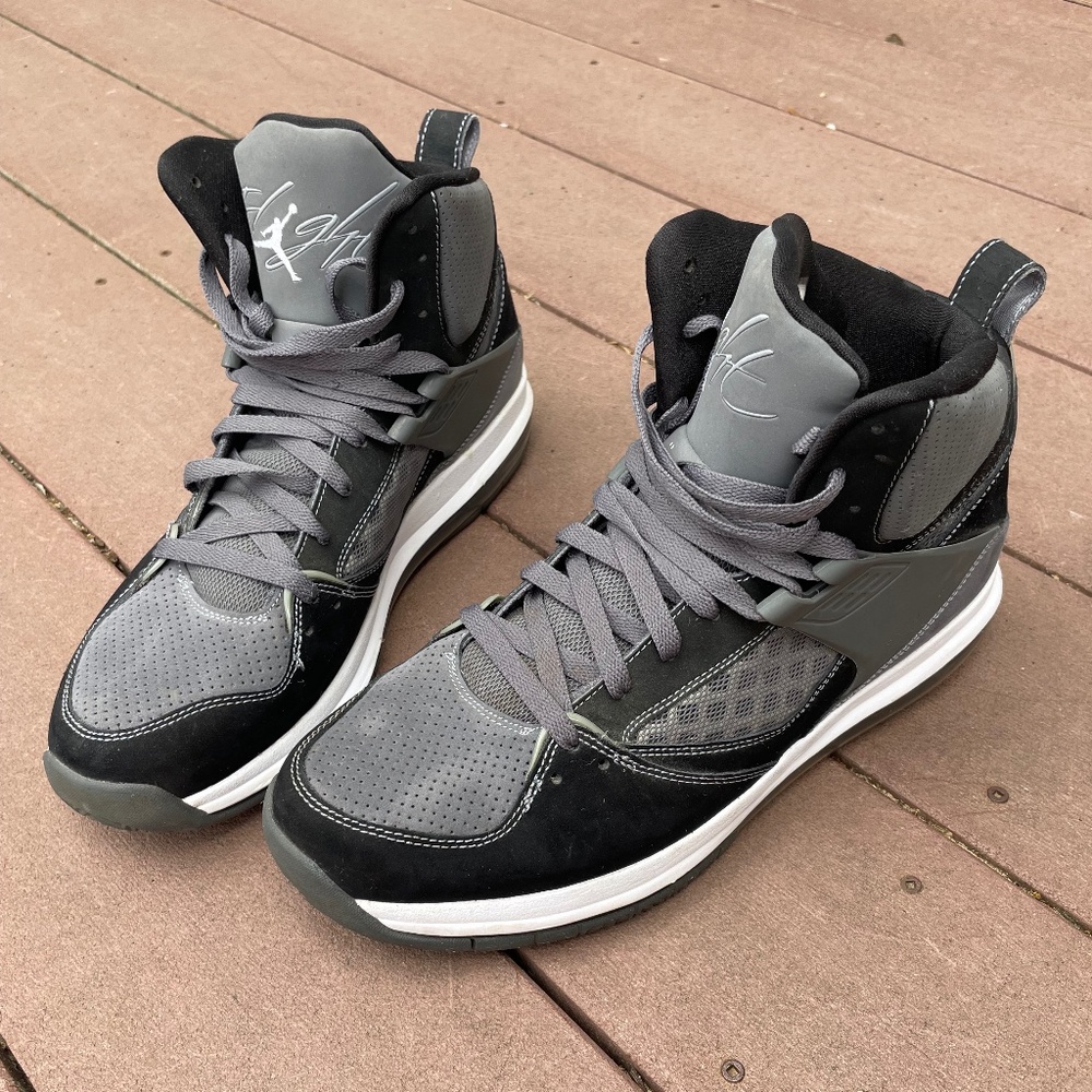 Nike Jordan Flight 45 High Max Basketball Shoes Cool Grey/White